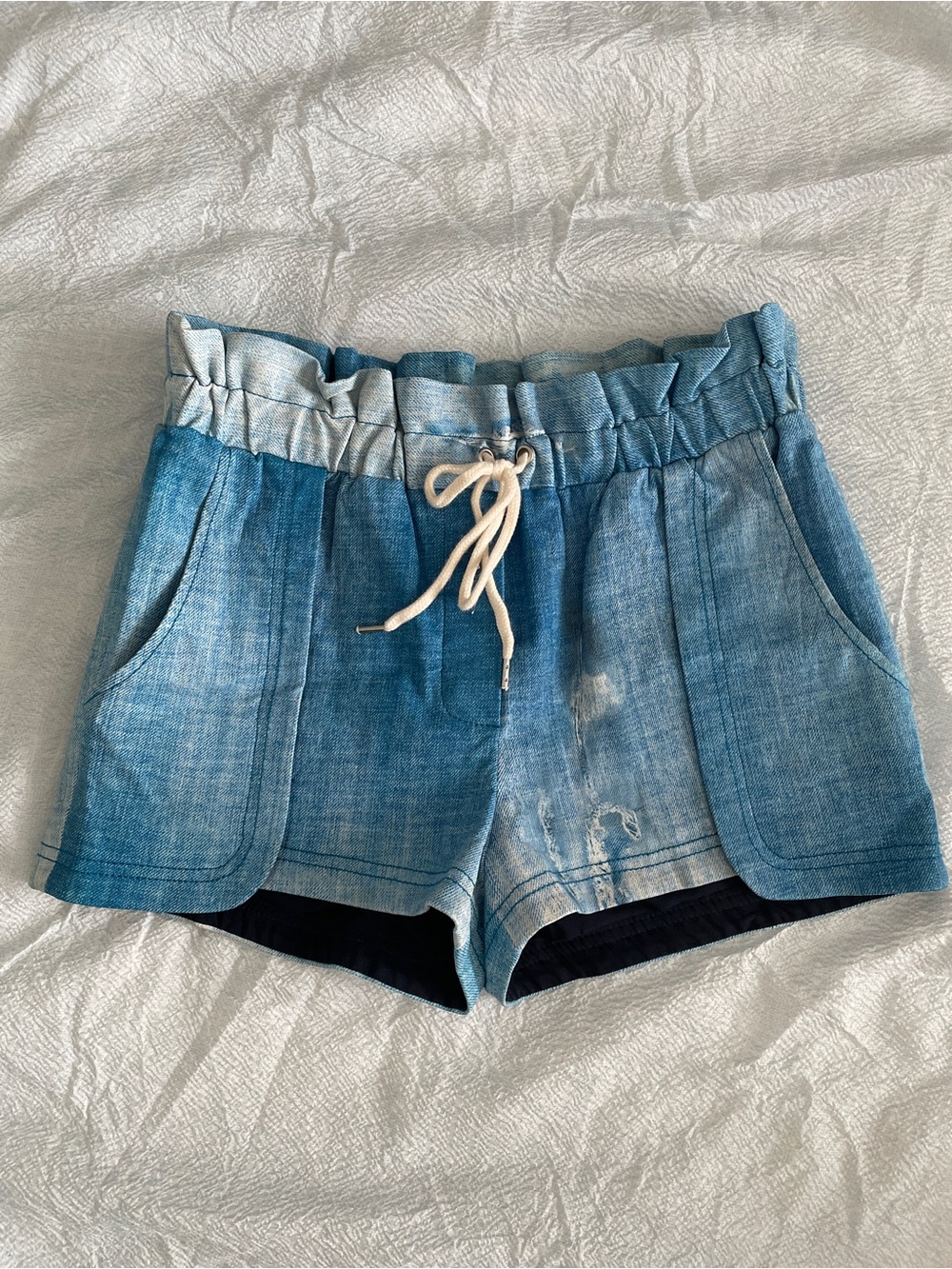 REBECCA MINKOFF Mika Leather Indigo Shorts size small